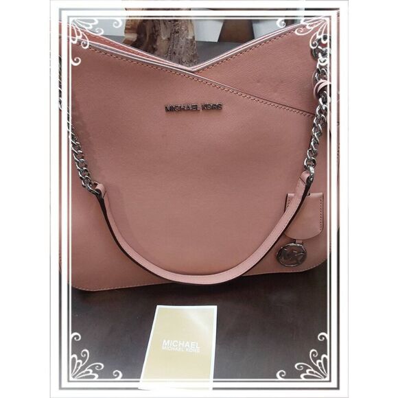 NWT~MICHAEL KORS Jet Set Large X Chain Saffiano Leather Shoulder Tote PRIMROSE - Picture 6 of 7